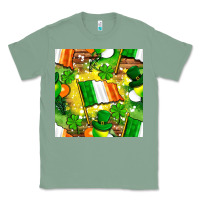 Sage Ireland flag with St. Patrick's Day  digital paper Classic Tee - BundleAndBundleShop