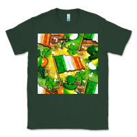 Sports Green Ireland flag with St. Patrick's Day  digital paper Classic Tee - BundleAndBundleShop