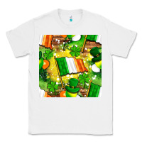 White Ireland flag with St. Patrick's Day  digital paper Classic Tee - BundleAndBundleShop