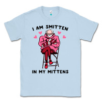 Dusty Blue funny i am smitten in my mittens bernie Classic Tee - artisFamous