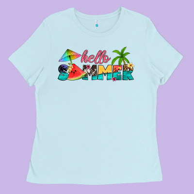 Hello Summer Ladies Tee Designed By Artiststas