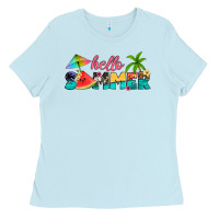 Baby Blue hello summer Ladies Tee - Artiststas