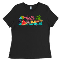 Black hello summer Ladies Tee - Artiststas