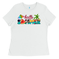 White hello summer Ladies Tee - Artiststas