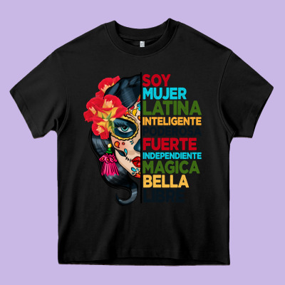 Sugar Skull Women Hispanic Heritage Month Heavy Core Tee Designed By Bundleandbundleshop
