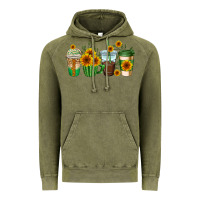 Vintage Olive sunflowers coffee cups Vintage Hoodie - AdoDesignShop