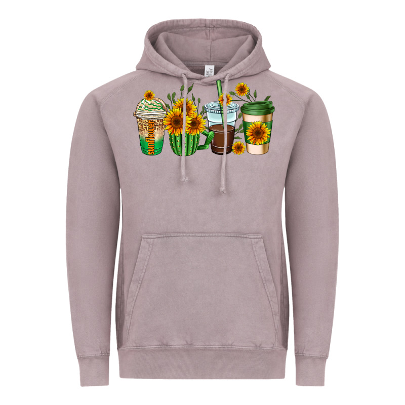 Sunflowers Coffee Cups Vintage Hoodie by AdoDesignShop | Teevron