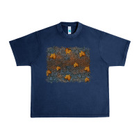 Navy tooled leather fall background Urban Heavy Tee - RanaPortraitStore