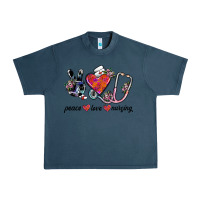 Midnight Navy peace love nursing Urban Heavy Tee - SublimationCraftShop