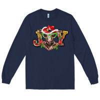 Navy christmas joy baby cow Long Sleeve Tee - BarkalooDesign