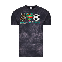 Cloud Black peace love soccer Vintage Tee - CowhideDigitalArt