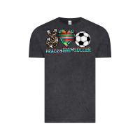 Vintage Black peace love soccer Vintage Tee - CowhideDigitalArt