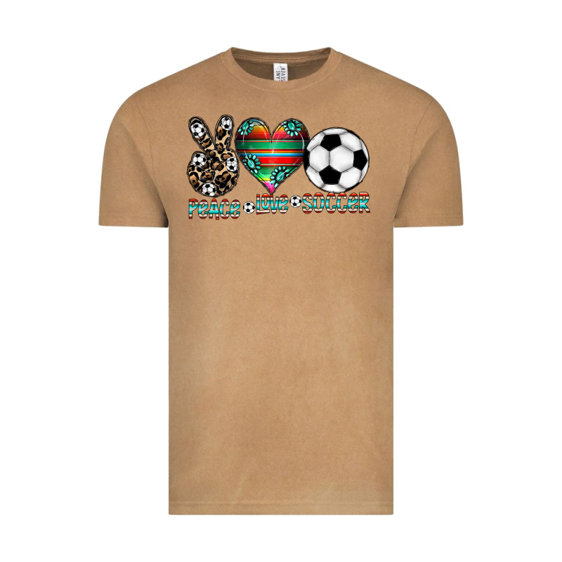 Peace Love Soccer Vintage Tee by CowhideDigitalArt | Teevron