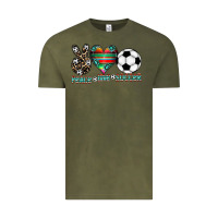 Vintage Olive peace love soccer Vintage Tee - CowhideDigitalArt