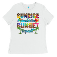 White sunrise sunburn sunset repeat Ladies Tee - Artiststas