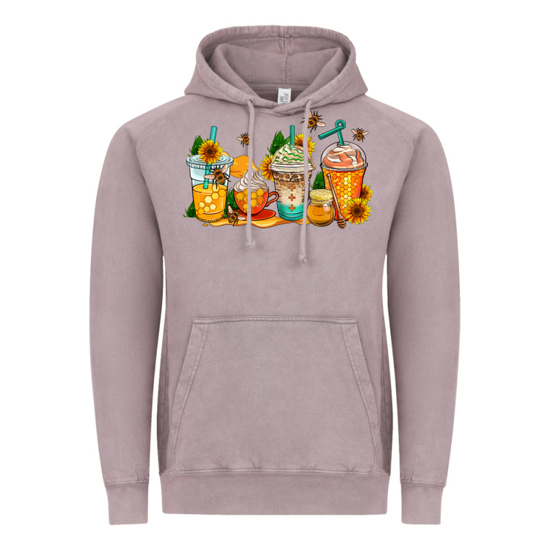 Bumble Bee Coffee Cups Vintage Hoodie by AdoDesignShop | Teevron