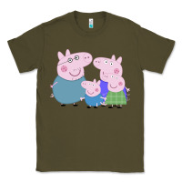Army Green peppa pig family Classic Tee - artisFamous