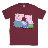 Burgundy peppa pig family Classic Tee - artisFamous