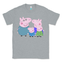 Heather Grey peppa pig family Classic Tee - artisFamous