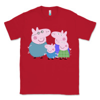 Red peppa pig family Classic Tee - artisFamous