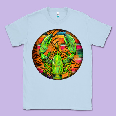 Lobster Round Classic Tee Designed By Barkaloodesign
