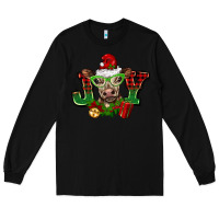 Black christmas joy cow Long Sleeve Tee - BarkalooDesign