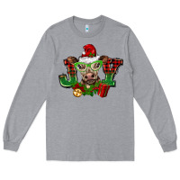 Heather Grey christmas joy cow Long Sleeve Tee - BarkalooDesign