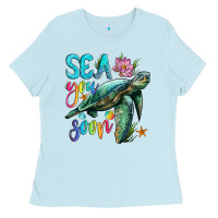 Baby Blue sea you soon with sea turtle Ladies Tee - Artiststas
