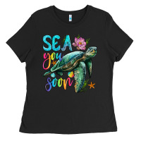 Black sea you soon with sea turtle Ladies Tee - Artiststas