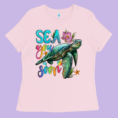 Sea You Soon With Sea Turtle Ladies Tee Designed By Artiststas