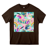 Chocolate Brown hello kindergarten seamless pattern Heavy Core Tee - BundleAndBundleShop