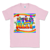 Bubblegum Pink Always An Ally Pride LGBTQ+ Tumbler Classic Tee - BundleAndBundleShop