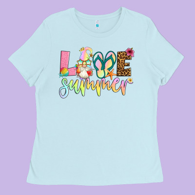 Love Summer With Gnome Ladies Tee Designed By Artiststas