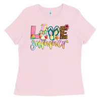Bubblegum Pink love summer with gnome Ladies Tee - Artiststas
