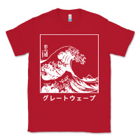 Red the great wave off kanagawa Classic Tee - artisFamous