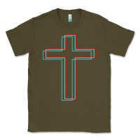 Army Green A Neon Christian Cross Classic Tee - artisFamous