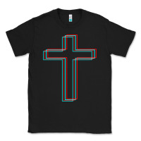 Black A Neon Christian Cross Classic Tee - artisFamous
