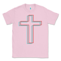 Bubblegum Pink A Neon Christian Cross Classic Tee - artisFamous