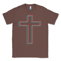 Chestnut A Neon Christian Cross Classic Tee - artisFamous