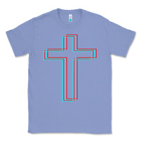 Colony Blue A Neon Christian Cross Classic Tee - artisFamous