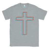 Heather Grey A Neon Christian Cross Classic Tee - artisFamous