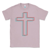 Lilac A Neon Christian Cross Classic Tee - artisFamous