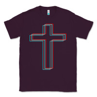 Plum A Neon Christian Cross Classic Tee - artisFamous