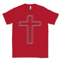 Red A Neon Christian Cross Classic Tee - artisFamous