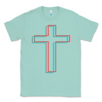 Seafoam A Neon Christian Cross Classic Tee - artisFamous
