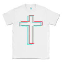 White A Neon Christian Cross Classic Tee - artisFamous