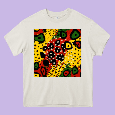 African Colors Pattern Heavy Core Tee Designed By Bundleandbundleshop