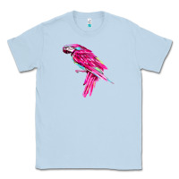 Dusty Blue pink parrot T-shirts Classic Tee - artisFamous