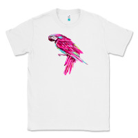White pink parrot T-shirts Classic Tee - artisFamous