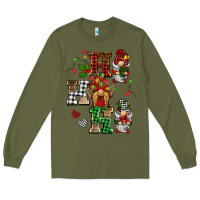 Army Green christmas ho ho ho gnomes Long Sleeve Tee - BarkalooDesign
